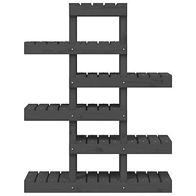 Plantenstandaard 85x25x109,5 cm massief grenenhout grijs