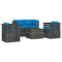 vidaXL 5-delige Loungeset met kussens pallet massief grenenhout - thumbnail