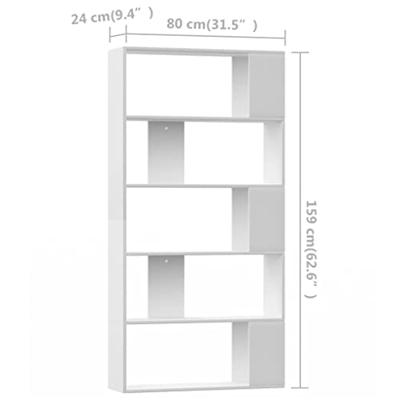 Boekenkast / kamerscherm 80x24x159 cm bewerkt hout wit