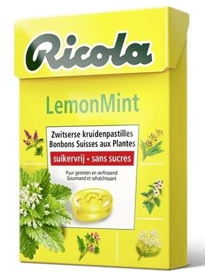 Ricola LemonMint Kruidenpastilles Suikervrij Ricola LemonMint Kruidenpastilles Suikervrij