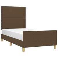 Bedframe zonder matras 100x200 cm stof donkerbruin - thumbnail