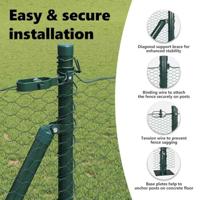 VidaXL Afrasteringspaal groen 10 x 1 m (25 mm gaas) staal en pvc - thumbnail