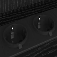 Nachtkastje met plank Zwart Eiken 40 x 40 x 61 cm Bewerkt hout - thumbnail