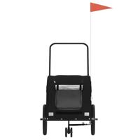 Hondenfietstrailer oxford stof en ijzer zwart - thumbnail