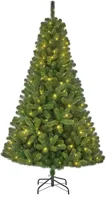 Black Box Trees Charlton verlichte kunstkerstboom voor buiten groen 215cm - 360 lampjes - thumbnail