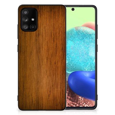Samsung Galaxy A71 Houten Print Telefoonhoesje Donker Hout Samsung Galaxy A71 Houten Print Telefoonhoesje Donker Hout
