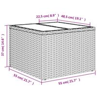 8-delige Loungeset met kussens poly rattan zwart - thumbnail