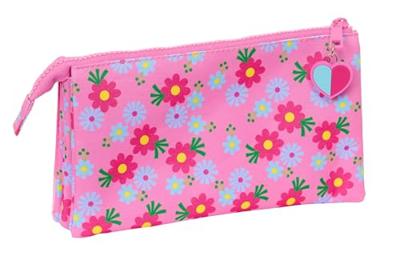 Pennenetui met 3 vakken Trolls Roze 22 x 12 x 3 cm