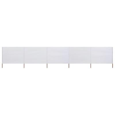 VidaXL Windscherm 5-panelen 600x80 cm stof zandwit