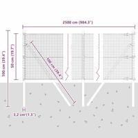 VidaXL Afrasteringspaal zilver 25 x 0,5 m (19 x 19 mm mesh) staal - thumbnail