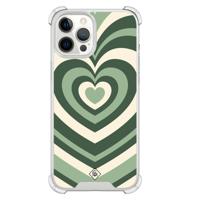 iPhone 12 Pro Max shockproof hoesje - Groen hart swirl - thumbnail