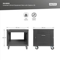 Digitus DN-48000 rack 8U Vrijstaande rek Zwart - thumbnail