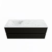 MONDIAZ VICA-DLUX 130cm badmeubel onderkast Urban 4 lades. Inbouw wastafel CLOUD links 1 kraangat, kleur Opalo. - thumbnail