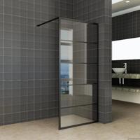 Wiesbaden Horizon inloopdouche mat zwart raster 120 cm 8 mm Nano - thumbnail