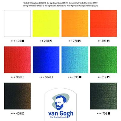 Van Gogh olieverf basisset met 10 kleuren in tubes van 20ml Van Gogh olieverf basisset met 10 kleuren in tubes van 20ml
