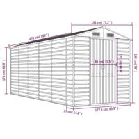 Tuinschuur 191x470x198 cm gegalvaniseerd staal bruin - thumbnail