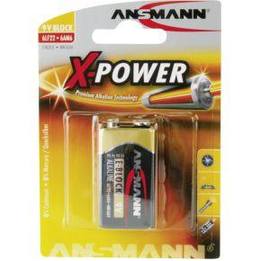 ANSMANN X-Power alkaline batterij 9 V E-blok. 1 Stuk zwart