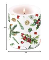 Ambiente Kaars klein Winter greenery wit - thumbnail