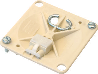 Centraaldoosdeksel, vierkant met kroonsteen en haak CD VK HAF