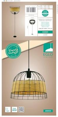 Eglo Rotan hanglampAnwick Ø 37cm - 43311