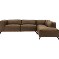 Goossens Bank Calvin groen, micro leer, 3,5-zits, modern design met ligelement rechts - thumbnail