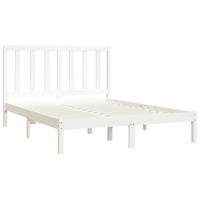 Bedframe massief grenenhout wit 140x190 cm - thumbnail