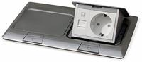LEDmaxx 105627 2-voudig Vloerinbouw-contactdoos Met Cat5-bus, Aanraakbeveiliging Aluminium - thumbnail