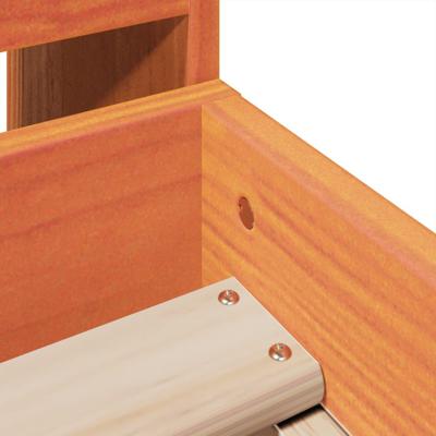 Bedframe zonder matras massief grenenhout wasbruin 75x190 cm Bedframe zonder matras massief grenenhout wasbruin 75x190 cm