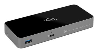 OWC Thunderbolt 5 Hub, 3 x Thunderbolt 5 poorten, USB-A-poort, tot 80/120 Gb/s, tot 3 8k beeldschermen, 140 W voeding en opladen, compatibel met Mac & PC, Thunderbolt 5/4/3, USB4 en USB-C