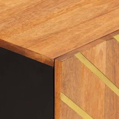 Dressoir 60x33,5x75 cm massief mangohout bruin en zwart