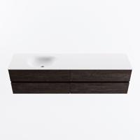 MONDIAZ VICA 190cm badmeubel onderkast Dark Brown 4 lades. Wastafel MOON links 1 kraangat, kleur Talc. - thumbnail