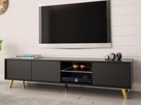 Tv-meubel APOLINE 3 deuren zwart - thumbnail