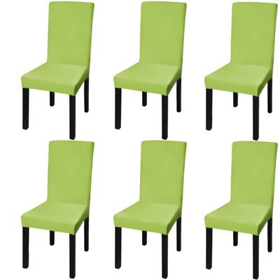 VidaXL Stoelhoezen 6 st stretch recht groen VidaXL Stoelhoezen 6 st stretch recht groen