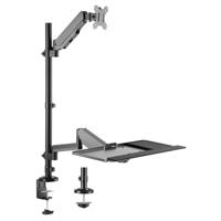 My Wall HL63L Monitor-tafelbeugel Aantal monteerbare displays: 1 Display(s) 43,2 cm (17) - 81,3 cm (32) Zwart In hoogte verstelbaar, Kantelbaar, Zwenkbaar, - thumbnail