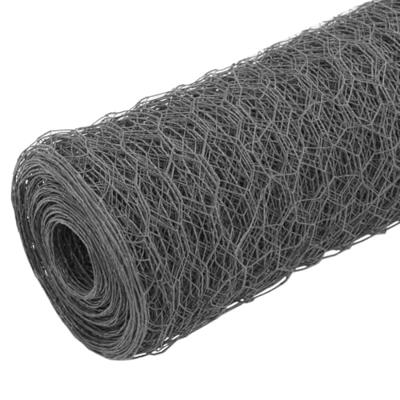 VidaXL Kippengaas 25x1,5 m staal met pvc coating grijs - thumbnail