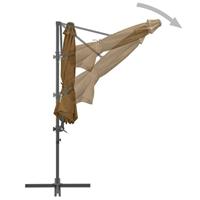 Zweefparasol met stalen paal 300 cm taupe - thumbnail