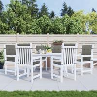 Stoelkussens 6 st lage rug 100x50x4 cm stof donkergrijs - thumbnail