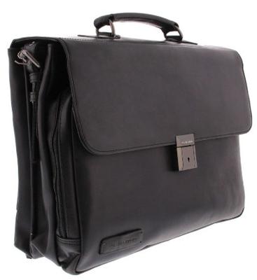 Plevier 15.6 inch leren laptoptas Navigator Morse zwart