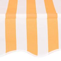 Luifel handmatig uittrekbaar 100 cm oranje en witte strepen - thumbnail