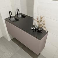 MONDIAZ OLAN 120cm toiletmeubel smoke. LEX wastafel urban links 1 kraangat - thumbnail