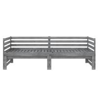 Bedbank uitschuifbaar massief grenenhout grijs 2x(90x200) cm - thumbnail
