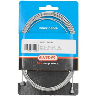 Achterrem binnenkabel Elvedes 4 meter RVS met 2 nippels
