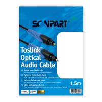 Scanpart Toslink optical audio kabel 1,5m Zwart Optische kabel Zwart - thumbnail