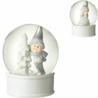 J-Line sneeuwbol engel 12 cm 2 assorti | 12 stuks - thumbnail