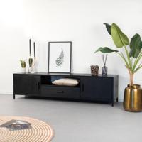 Livingfurn TV-meubel 'Kala' Mangohout 180cm, kleur Zwart - thumbnail