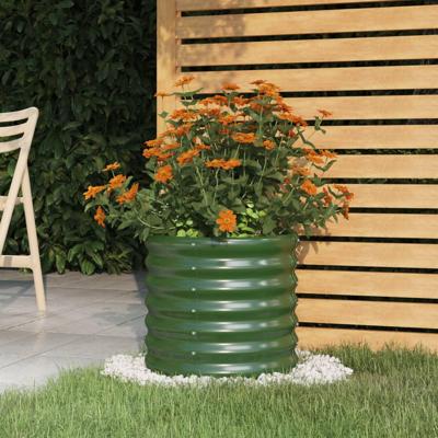 VidaXL Plantenbak 40x40x36 cm gegalvaniseerd staal groen