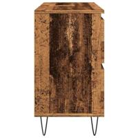 Badkamerkast 80x33x60 cm bewerkt hout oud houtkleurig - thumbnail