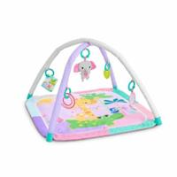 BRIGHT STARTS Opvouwbare baby-activiteitenmat - Jungle Pink - Boog met sensorisch en muzikaal speelgoed, spiegel - thumbnail