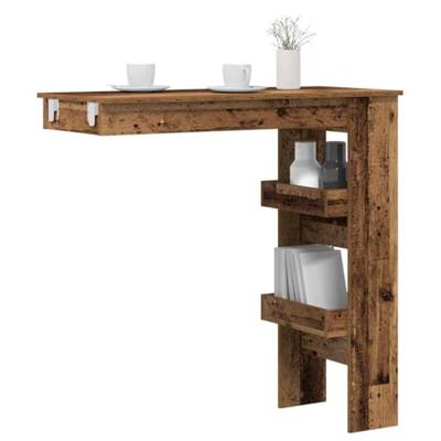 Bartafel wandgemonteerd 102x45x103,5 cm bewerkt hout oud hout