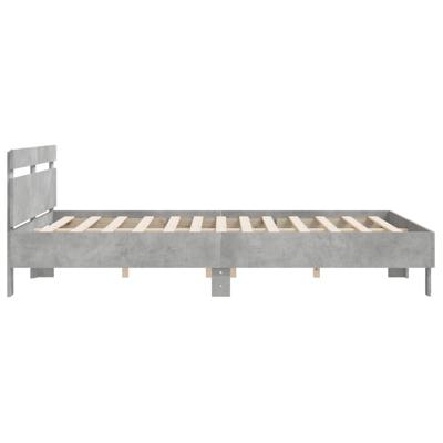 Bedframe met hoofdeinde bewerkt hout betongrijs 200x200 cm